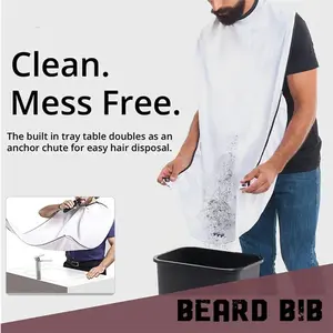 Male Shaving Apron Beard Catcher Cape Care Bib Face Shaved Hair Adult Bibs Shaver Cleaning Hairdresser for Man Clean Apron Gift Easy Cleaning Apron