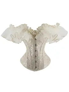 New Women's Court Style Embroidered Shapewear, Satin Lace Trim, Fashion Vintage Waist Cincher, Daily Belly Control, Practical