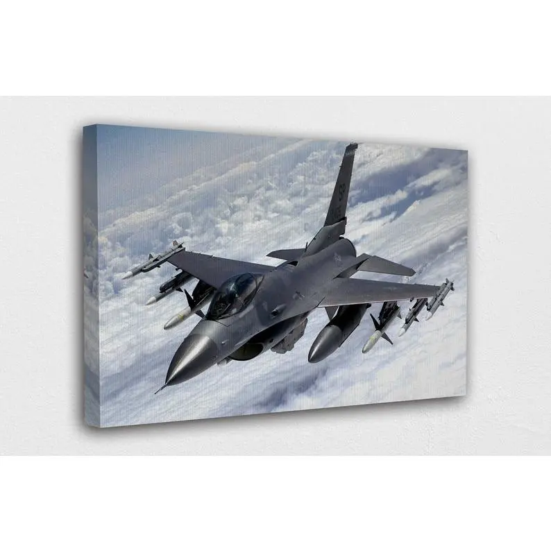 Fighter Squadron F-16 Wall Art Design, Poster For Home & Office Decoration, Aviation Art, Military Aircraft Decor, Fighter Jet Poster Artistic Frames