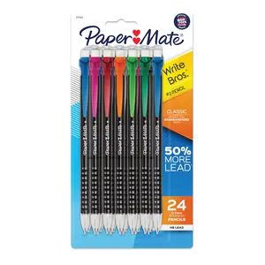 Paper Mate Mechanical Pencils, Write Bros. Classic #2 Pencil, Assorted Colors, 0.7mm, 24 Count