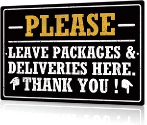Please Place Packages in Box Aluminum Sign Package Signs for Delivery Box Package Delivery Boxes Please Leave Packages Here Signs for Outside Deliveries Decor 8x12 in