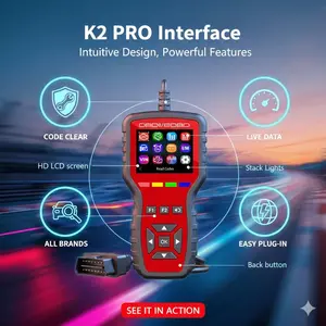 1PC Car OBD2 Scanner Display, Modern Digital Speedometer, Fault Code Read & Clear, Real-Time Driving Data for All Drivers