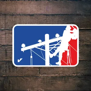 Major League Lineman Sticker, LINEMAN Hard Hat Sticker, Blue Collar Stickers, Gift for Electrician, Decals for Hard Hat- Toolboxes- Helmet.