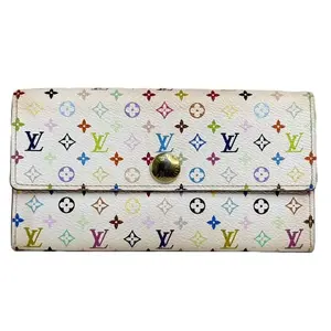 Pre-owned Louis Vuitton leather Small Leather Goods Multicolor Wallet with Colorful Monogram Design