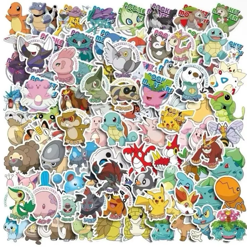 50 Pokemon Stickers Pocket Monsters Edition
