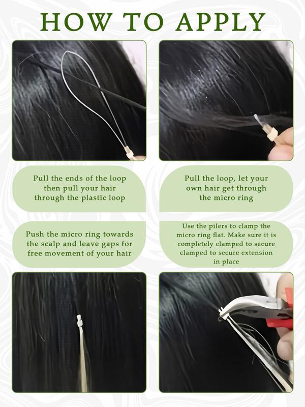 50 Strands Micro Loop Hair Extensions Real Human Hair Hot Pink Microbead Hair Extensions Human Hair Straight Rainbow Hair Extensions For Party Microlink Hair Extensions