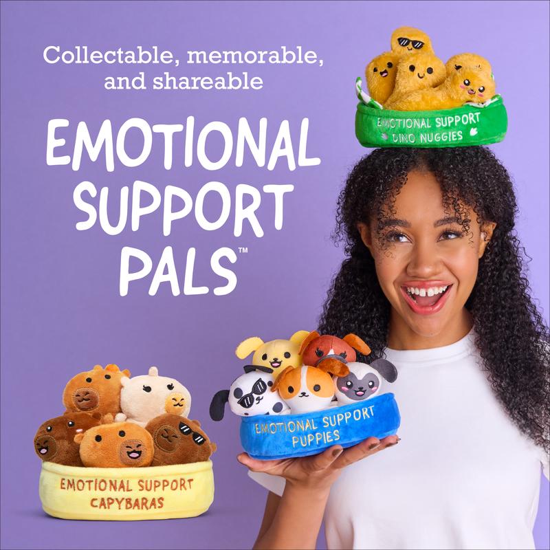 Emotional Support Capybaras by Relatable – Cute Valentines Plush, Valentine Gift for Her or Friends, Includes 5 Capybara Plushies with Basket