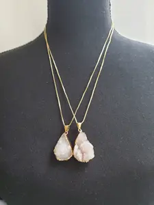 Druzy Stone Gold-filled Pendant Necklace 22in