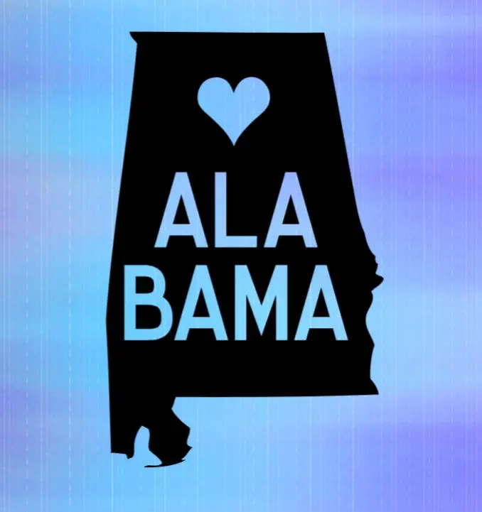 Alabama Love State Vinyl  Waterproof Decal Sticker
