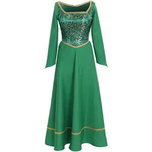Princess Cosplay Fiona Costume for Women Fancy Halloween Cosplay Costume Dress (M)