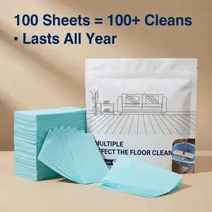 All-Purpose Household Floor Cleaning Sheets 100 Count Last Full Year, Ultra-Thin Compact No Spill Floor Clean Tablets for Hardwood & Ceramic Tile Floors, Cut Stubborn Grime & Leave Long-Lasting Fresh Fragrance