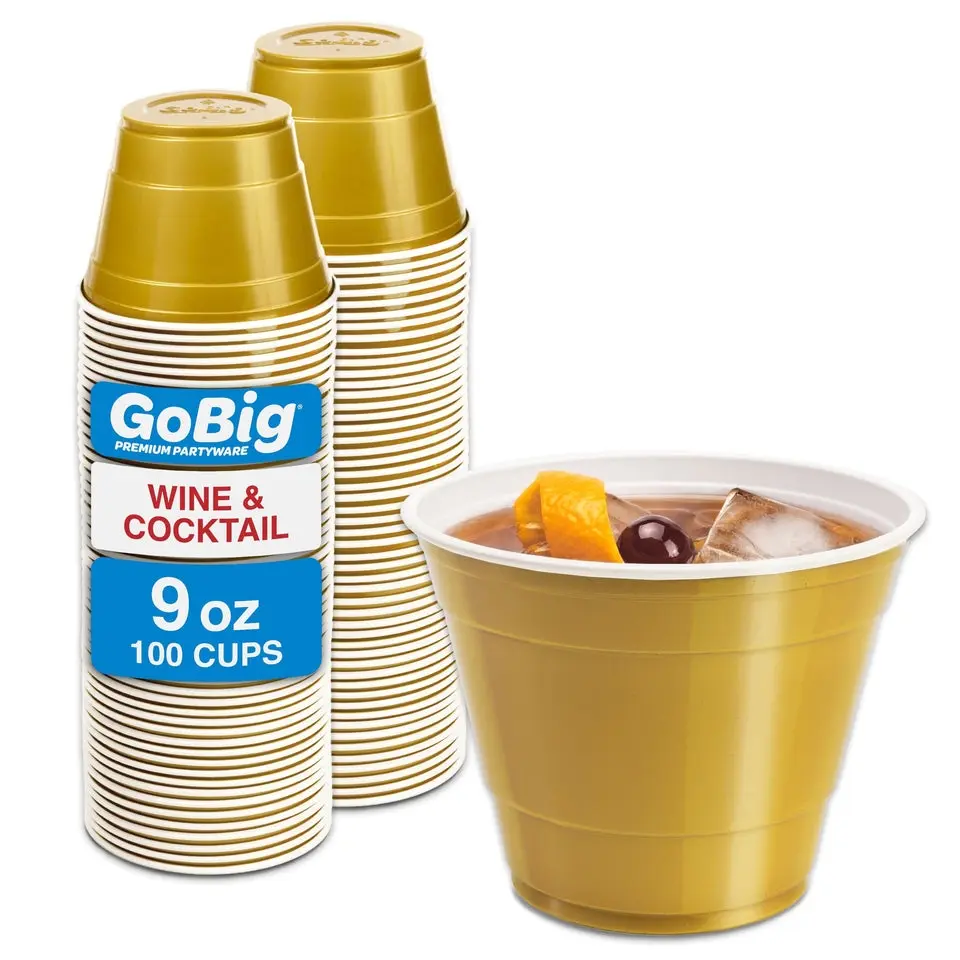 9 oz Disposable Plastic Cups, 100 ct