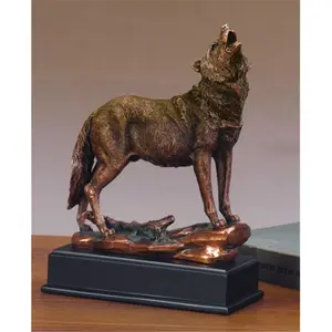 Marian Imports F53197 Wolf Bronze Plated Resin Sculpture