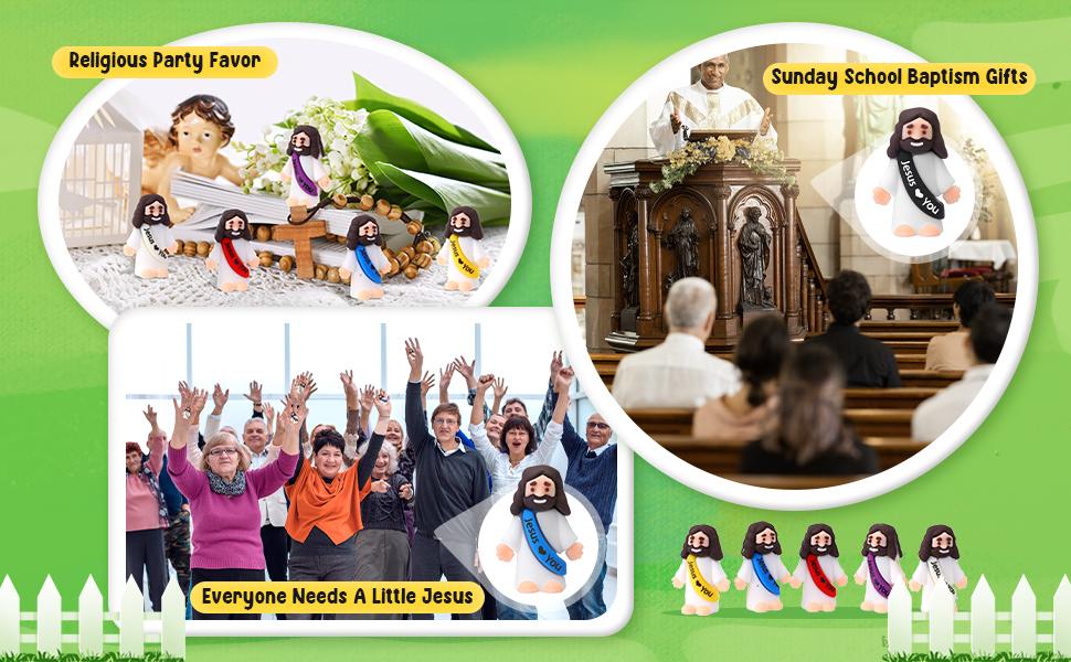 Bememo 50 Pcs Mini Jesus Figures Jesus Loves You Christ Toys Little Christ Figures to Hide and Seek Sunday School Religious Party Favors Gift(Multicolor)