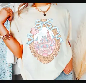 Vintage Castle Coquette T-Shirt, Magic Kingdom Girly Tee for Girl Trip, Fairytale Castle Shirt, Coquette Magical Ears Shirt