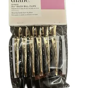 Diane 12 Count Styling Hair Clips Set: 3.5 Inch Duck Billed Clips, Metal Nickel Plated, Durable & Rust-Resistant, Securely Holds Hair, 12 Pcs