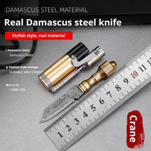 The golden retro outdoor portable knife keychain is a handy self-defense tool with a sharp blade for peeling, lightweight, and designed with elegance, suitable for outdoor activities, camping, hiking, and daily use The perfect holiday gift for men