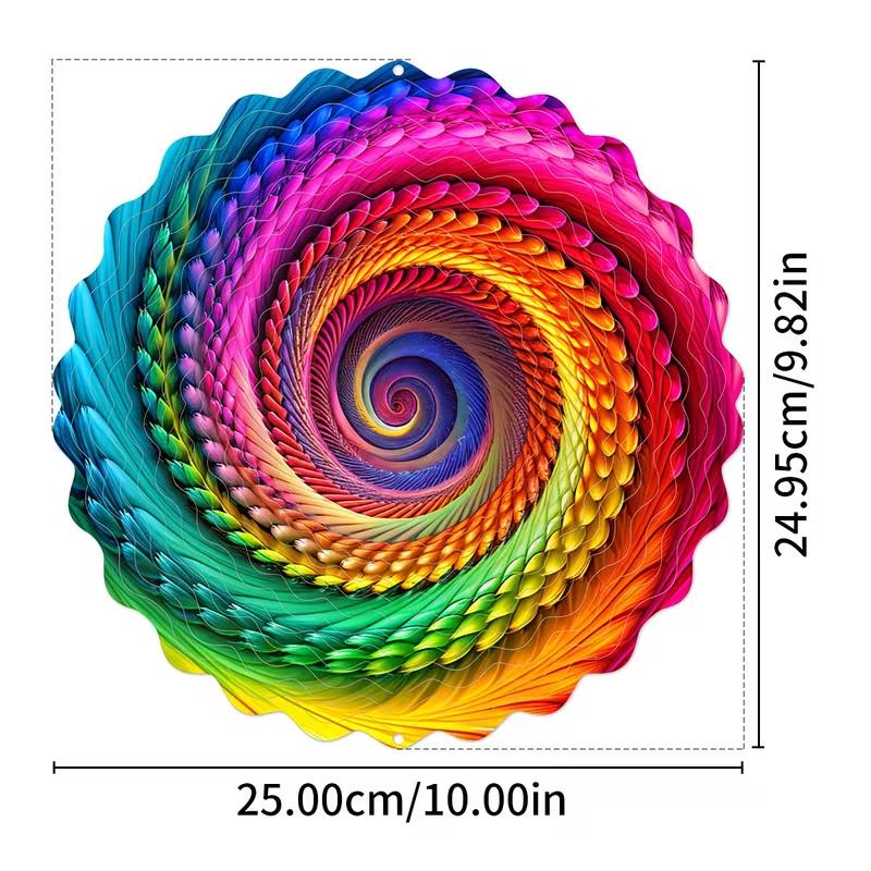 1pc of The "Whimsical Grace" 3D Metal Wind Spinner Featuring Rainbow Colors And a Mandala Design, Making It an Excellent Gift for Women, Mothers, Grandmothers, And Wives. It'S Perfect for Both Outdoor And Indoor Decoration