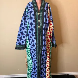 Funke Kampala Kaftan Dress with Vibrant Floral Pattern and Matching Head Wrap for Stylish Outfits