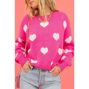 Bright Pink Fuzzy Valentine's Sweater
