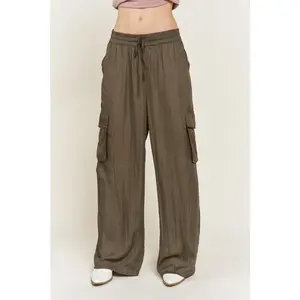 SATIN CARGO PANTS