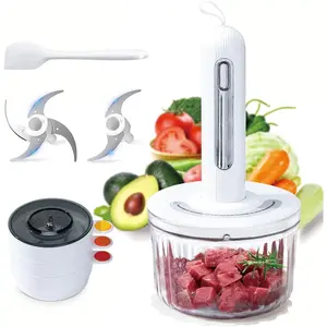Rechargeable Wireless Handheld Blender, Mini Food Processor with Transparent Glass Container, Dishwasher Safe, Compact Design, 2000mah Battery