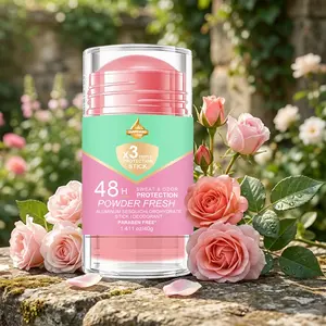 Rose Triple Protection Fresh Deodorant Stick, 48hr Long-Lasting Scent, Moisturizing, Hyaluronic, Non-Irritating, Portable, 40g, Ideal for Summer