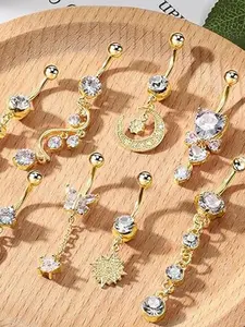 Fashionable Navel Ring Pendant Set, Fashion Jewelry for Party, Daily Clothing Decor, Trendy All-match Exquisite Jewelry for Birthday Gift, Fashion Body Jewelry