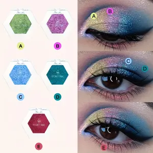 5PCS SECRET TRIBE Five-Color Chameleon Eyeshadow With A Creamy, Potato-like Texture.Metallic, Shimmering, And Sparkling Effects In Purple, Blue, Deep Red, Dark Yellow, And DarkGreen A Festive Gift, Perfect For Christmas Makeup And Party Looks