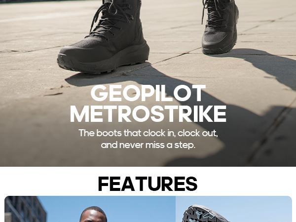 NORTIV 8 [Metrostrike] Men's Military Tactical Boot Lightweight Breathable Boots for Work All Day Side Zipper Motorcycle Combat Hiking Boots 8 Inches Trekking Shoes Rubber Outsole Durability Worker