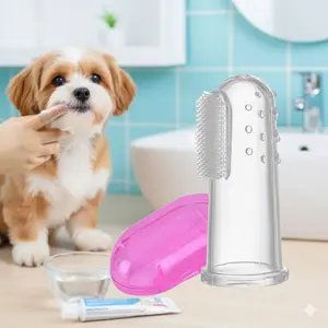 Soft Silicone Pet Finger Toothbrush for Cats & Dogs - Gently Remove Plaque & Tartar, Freshen Breath. Reusable Eco-Friendly Dental Care, No Battery Needed. Perfect Christmas Halloween Gift for Pets!
