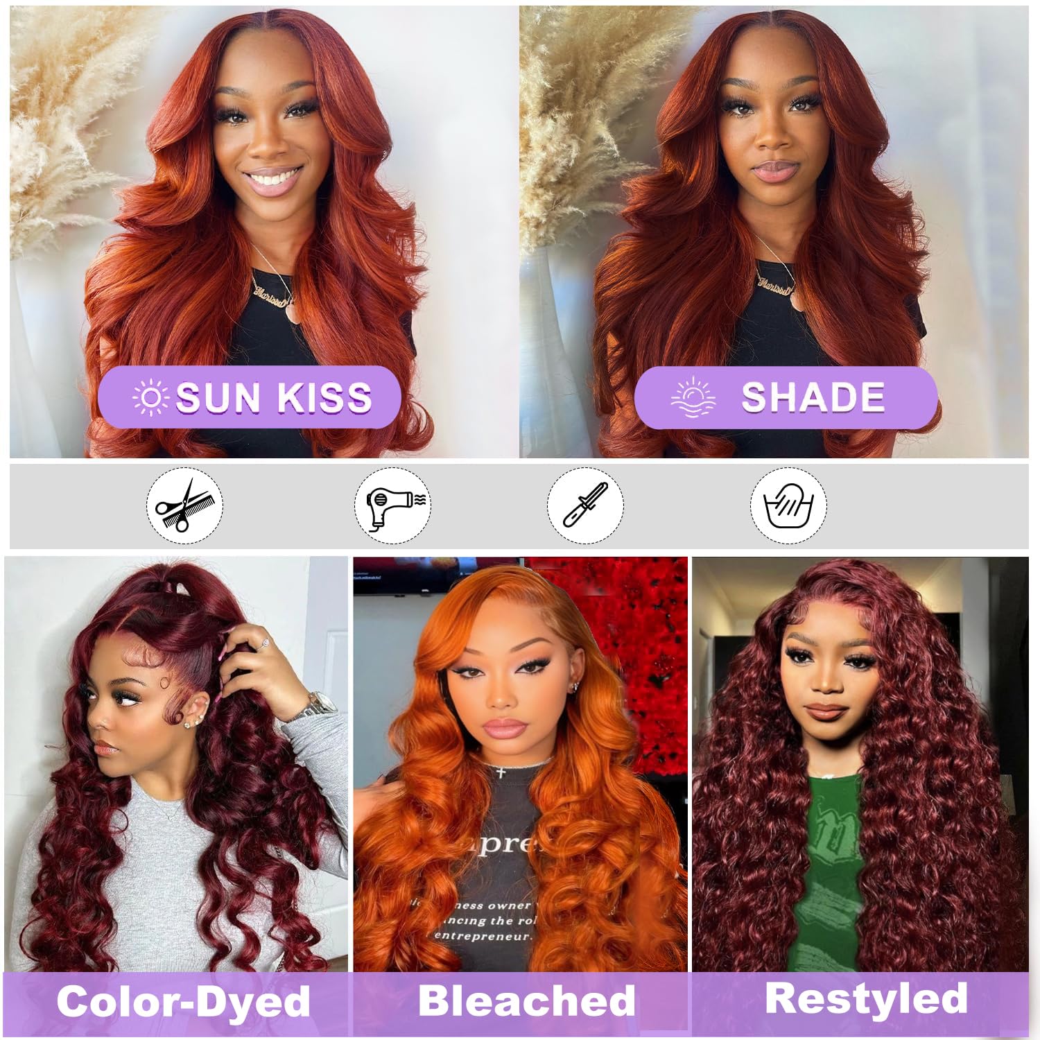Burgundy Wig Human Hair Bone Straight 13x6 13x4 HD Transparent Lace Wig 99J Red Human Hair Wig Colored Reddish Brown Lace Frontal Wigs 180% Density Pre Plucked