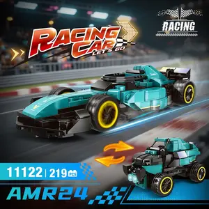 2-In-1 Racing Car Building Blocks, Transformable Off-Road Vehicle Model, DIY Small Bricks, Desktop Decoration Toy, Halloween Christmas Birthday Gift Set