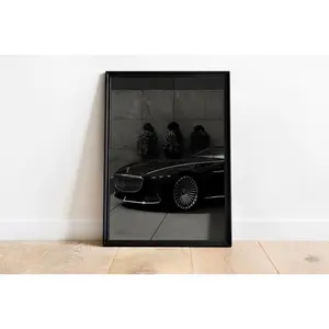 Mercedes-Maybach 6 Poster, Luxury Car Black and White Art ,Product without frame