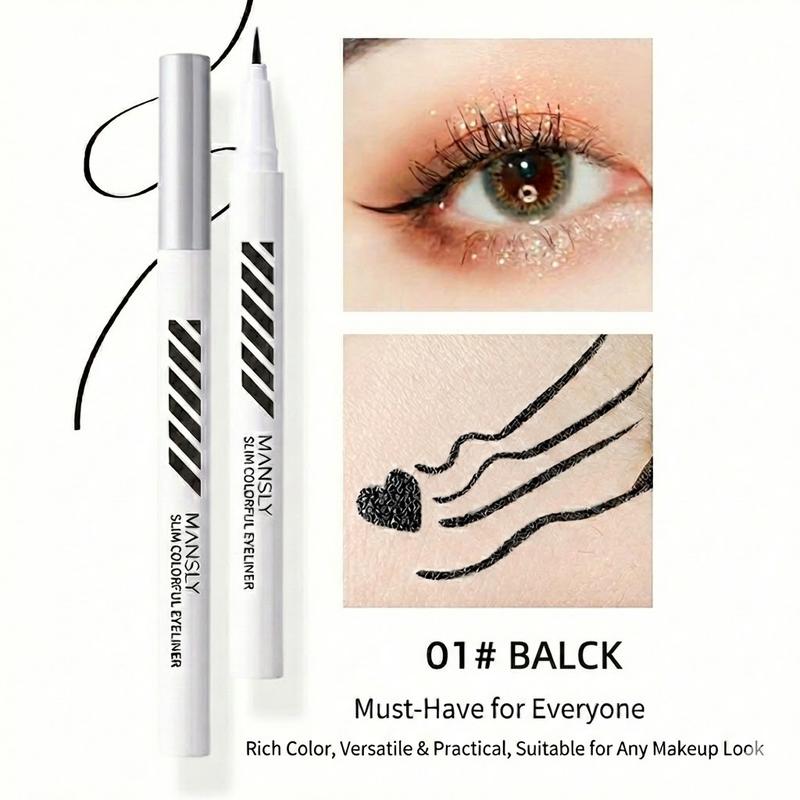 MANSLY Slim Colorful Liquid Eyeliner Pen Waterproof & Smudge-Proof Ultra-Fine Precision Tip for Defined Lines Long-Lasting All-Day Wear Eye Makeup Matte Eyeliner Set Buy 1 Take 1 al teyeliner
