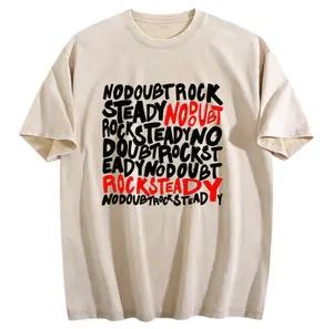 Washed Cotton No-Doubt Graffiti Text Men Oversized T Shirts Vintage Tee Loose Fit Short Sleeve Casual Streetwear Baggy Washed Unisex Tops