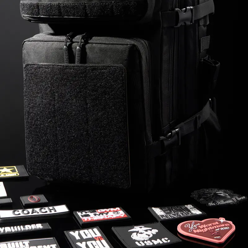 Molle Hook and Loop Tactical Pad Panel Attachment - 100% Loop (Soft) Molle Gear Accessory with Secure Button Hold for Insignia, Display Board Personalization (Sports & Outdoor Gym Bag Use)