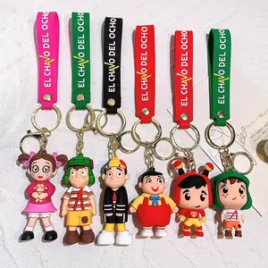 Anime El Chavo Del Ocho Keychain Cartoon Boy Doll Pendant Key Chain Bag Car Keyring llaveros Funny Jewelry Friends Gift