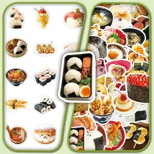 100pcs of two sets of repetitive cute Japanese delicious sushi creative cartoon stickers, refrigerator and laptop decoration stickers