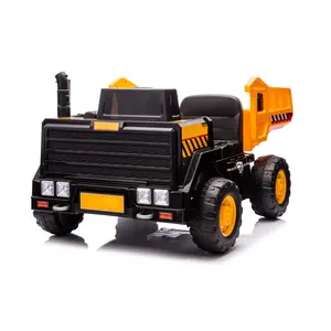24V Kids Electric Ride-On Truck, Blue Construction Vehicle, Battery Powered, LED Lights, Automatic Dump Bucket, Two Driving Modes, Remote Control, Durable Wheels for Outdoor & Indoor Play