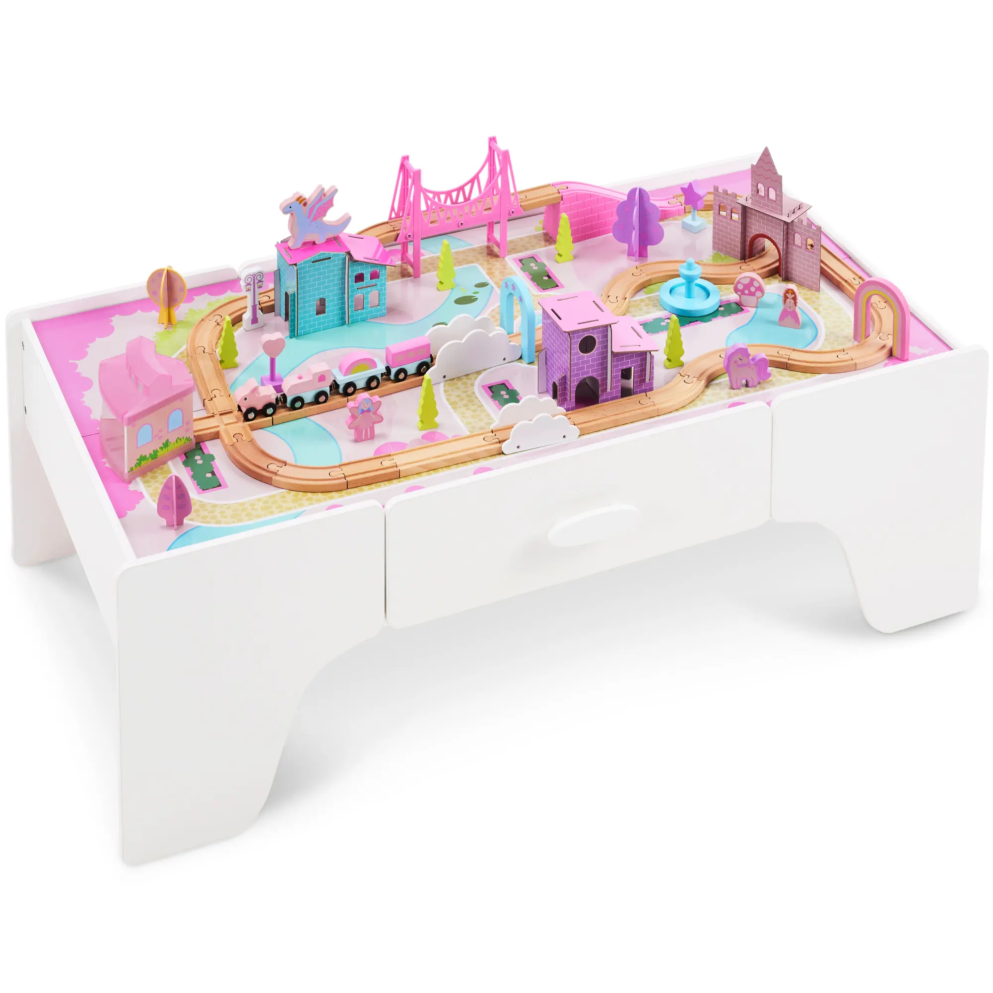 Best Choice Products Princess Train Table for Toddlers, Activity Table with Storage Drawer, Multiple Piece Train Set Best Choice Products Princess Train Table for Toddlers, Activity Table with Storage Drawer, Multiple Piece Train Set