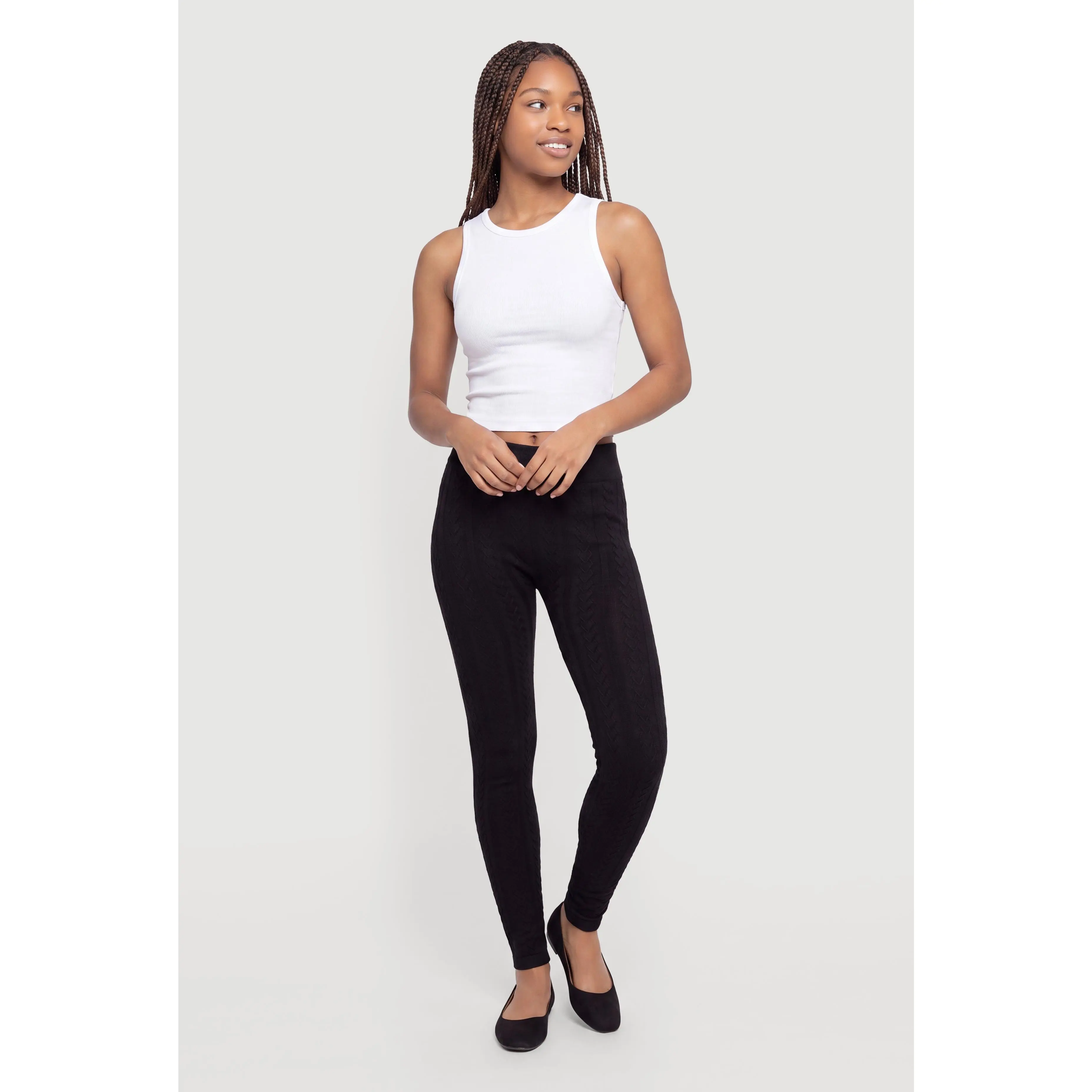 Seamless Textured Knit High Waisted Leggings