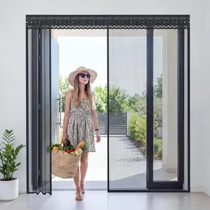 Sliding  Screen Door with Track for 72x80 Inch Patio &  Doors, Fully Retractable Mesh Door Screen with No Top Blockage, Durable Heavy Duty  Screen for Convenient Access