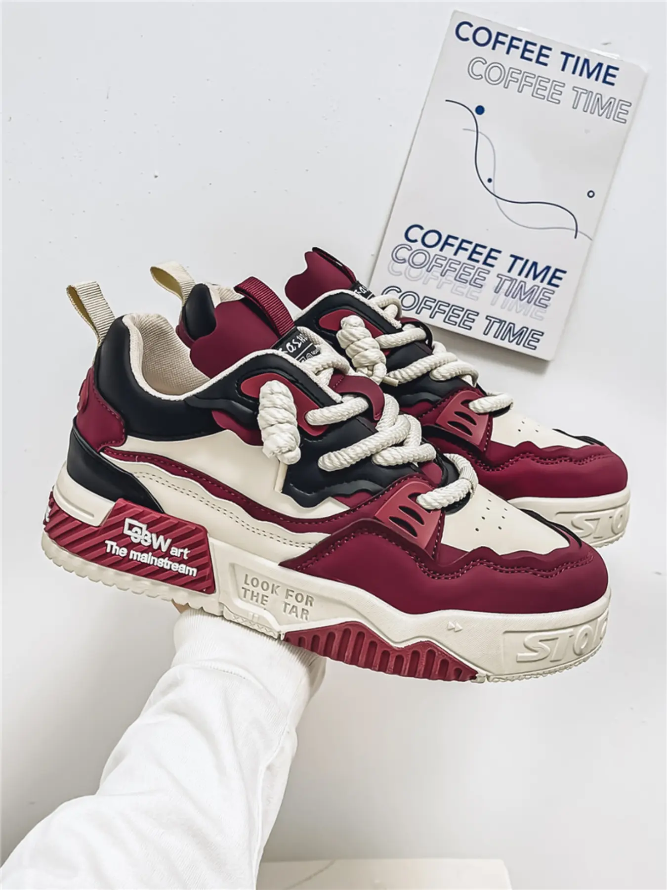 Men's Retro Colorblock Skateboard Shoes, All-Match Comfort Platform Sneakers for Daily & Outdoor, Sport Shoes