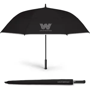 Umbrella - Automatic Open Golf Umbrella - Golf Extra Large Big Oversize Windproof for Golf Bag Push Cart w/ UV Protection - Waterproof Heavy Duty Umbrellas for Rain Sun for Men Women - Resists Up to 55 MPH Winds (Black, 68 inch)