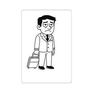 Exhausted Male Flight Attendant Sticker