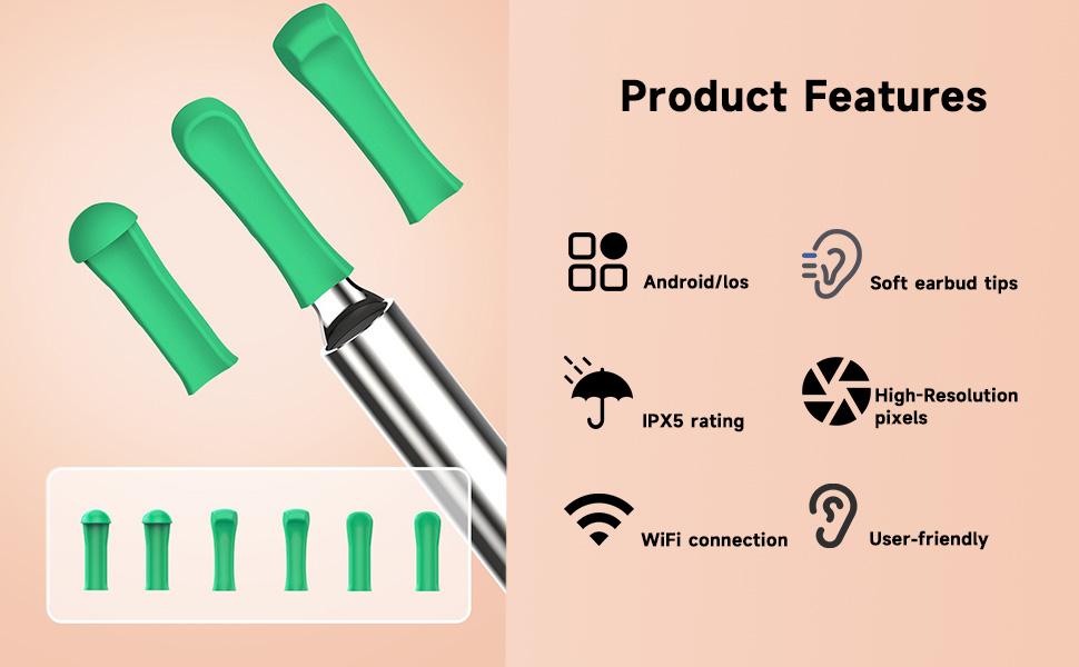 Ear Wax Removal Tool with Camera - Portable Type-C Rechargeable Earpick, Waterproof Endoscope with HD Camera, 360° Wide Angle, Compatible with iPhone & Android- Perfect for Birthday, Christmas Gifts, TikTokShopHolidayHaul