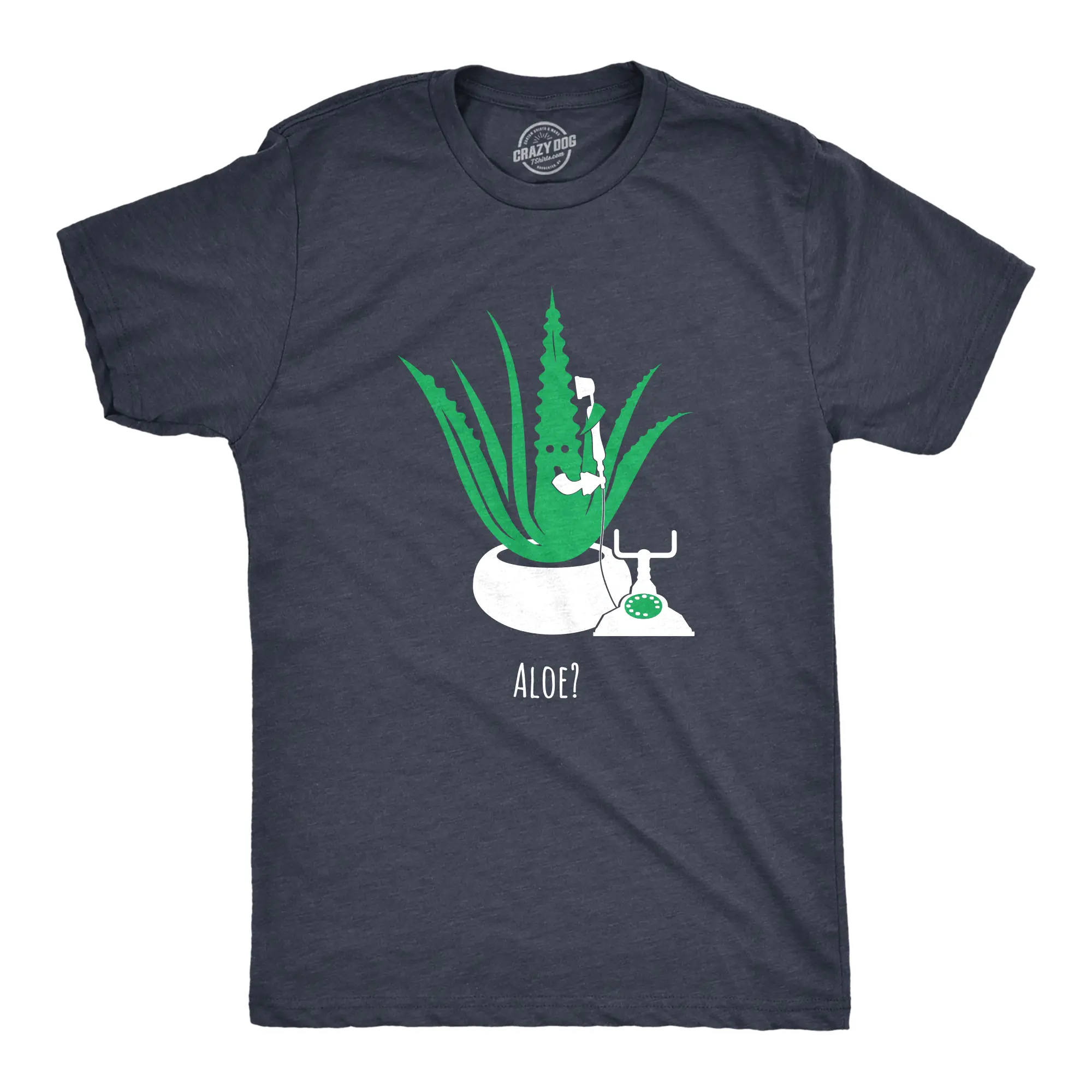 Mens Aloe Phone Call T Shirt Funny Sarcastic Plant Greeting Graphic Novelty Tee for Guys Mens Funny T Shirts Cool Vintage Fashion T-Shirt Gift Classic Menswear Funny Sarcastic Short Sleeve Novelty Tees for Guys Navy