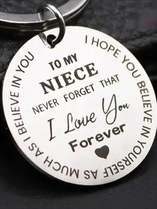 TO MY NlECE Engraved Keychain From Uncle, Inspiration Birthday Graduation Gift ForNiece, Handbag Backpack Purse Accessories