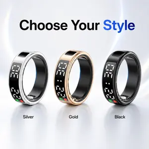 SR08 Smart Ring - Lightweight Rechargeable Bluetooth Fitness Tracker with HR, Blood Oxygen, Sleep Monitoring, Screen, Health Tracking & TikTok Control for Fitness Enthusiasts gps
